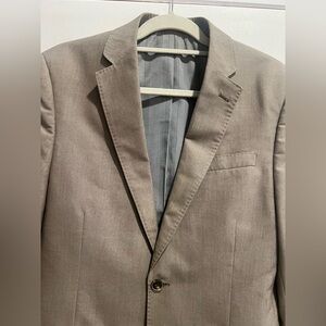 jf j.ferrar Light Brown Blazer Suit Coat Two Button Ultra Comfort Slim Fit 40 R